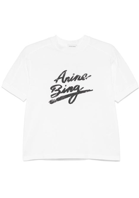 t-shirt jaylin signature donna avorio ANINE BING | A-08-10524IVY1